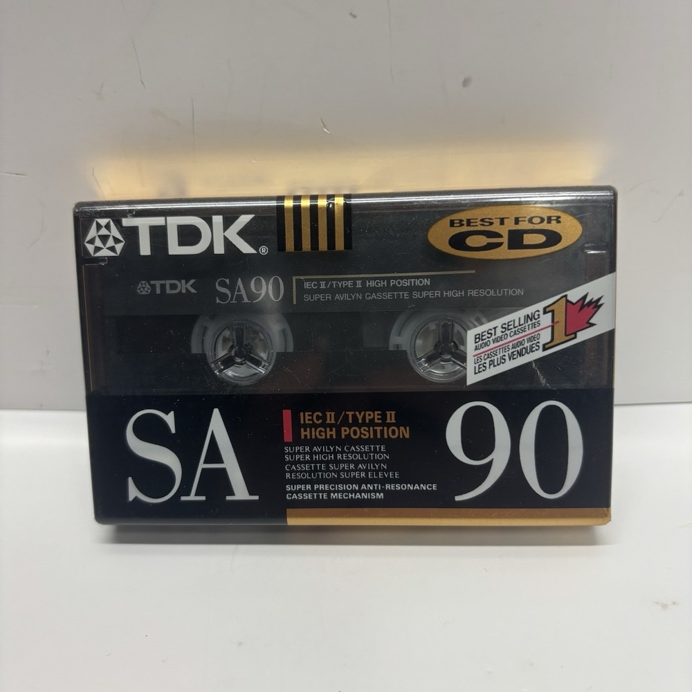 TDK SA90 High Bias Type II Cassette Tape New Factory Sealed -Vintage 1991